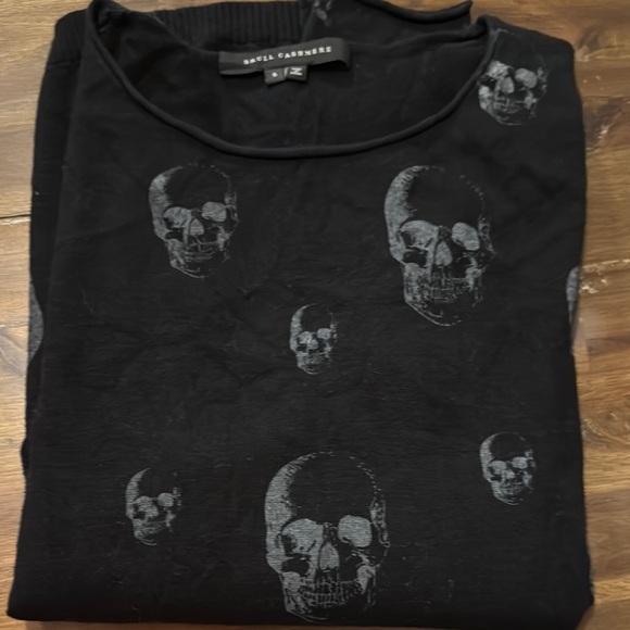 Skull Cashmere Black Crewneck Sweater with Skull Pattern - Picture 8 of 8
